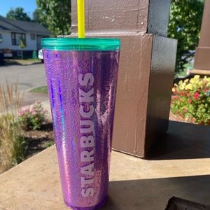 Starbucks Back to School Purple Bubbles Holographic Emoji Icon Tumbler 💜